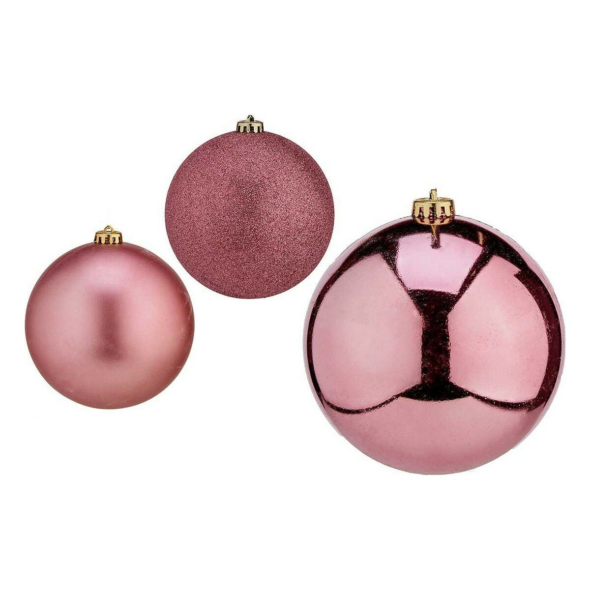 Christmas Baubles Krist+ Pink PVC Ø 10 cm 6 Units