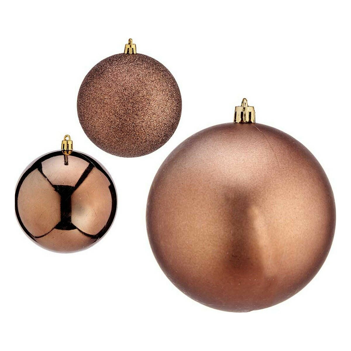 Christmas Baubles Krist+ Brown Plastic Ø 10 cm 6 Units